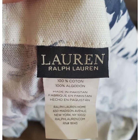 Ralph Lauren Shower Curtain Blue White Floral Cotton Fabric 70 x 72 - Picture 5 of 5